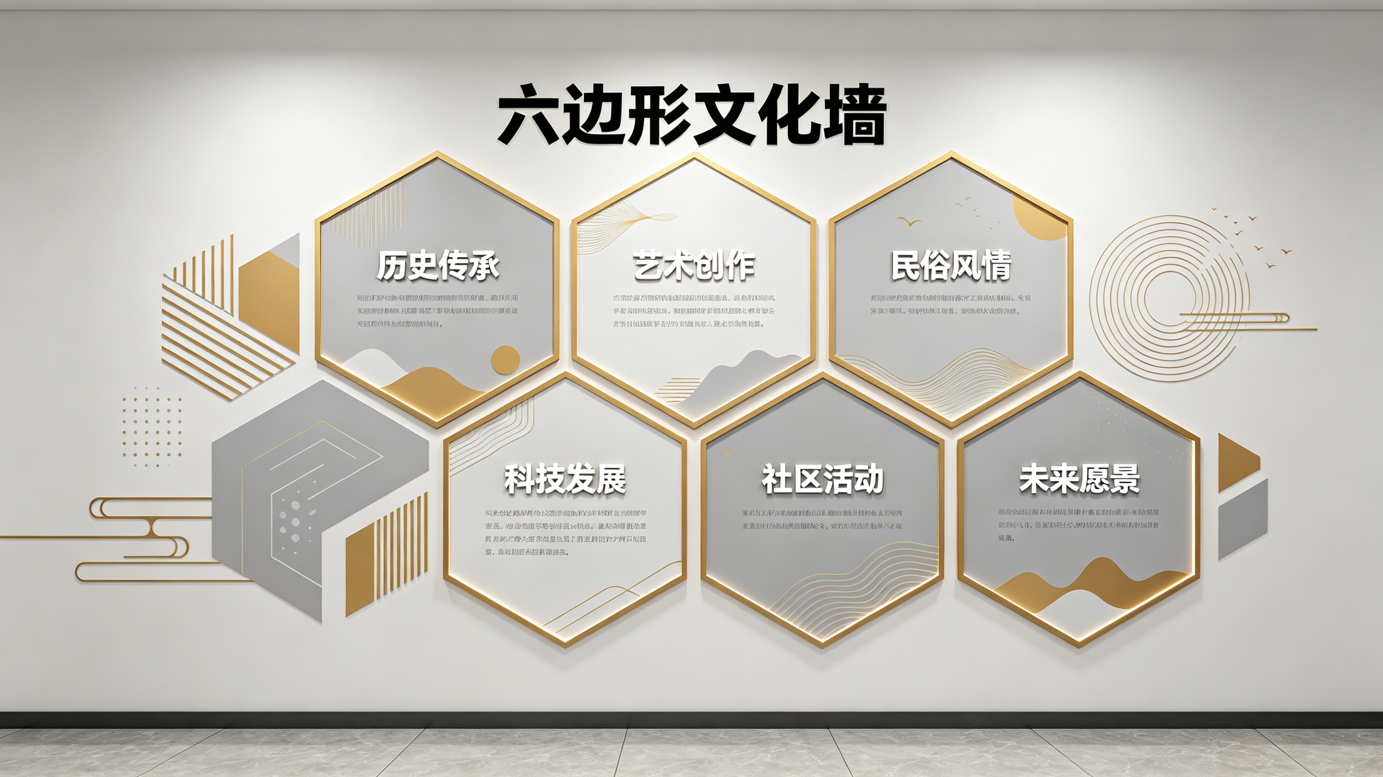 武平企业文化墙 | 六边形信息美学